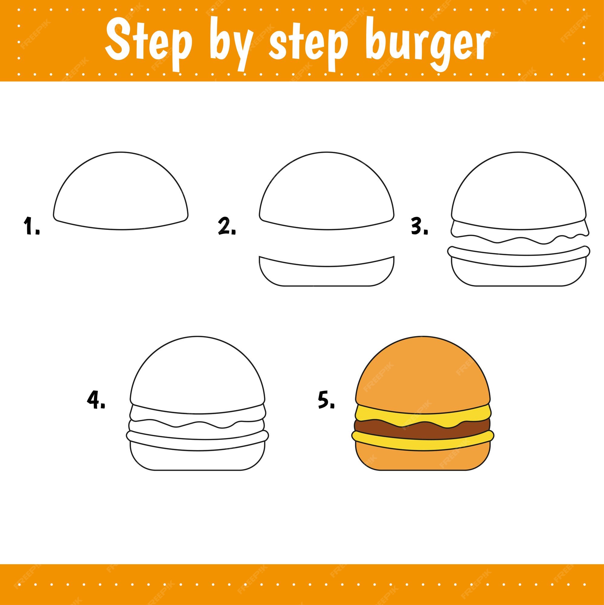 Tutorial de desenho para crianças. nível fácil. folhas de educação