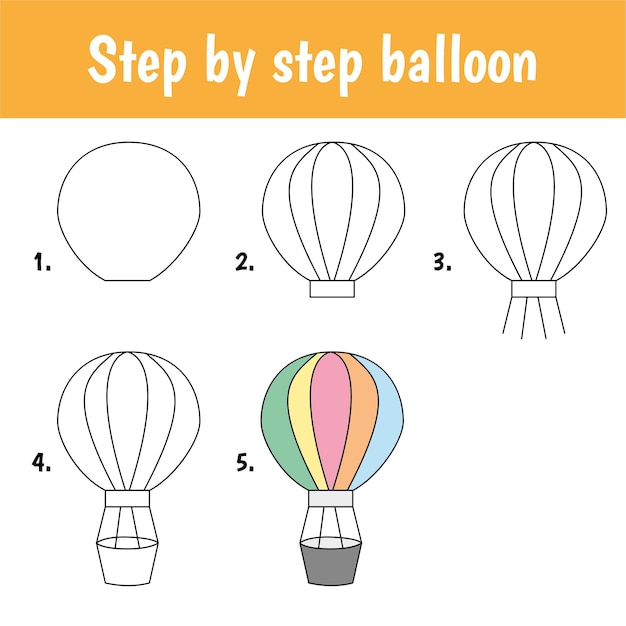 Desenho passo a passo. tutorial de desenho para crianças. nível