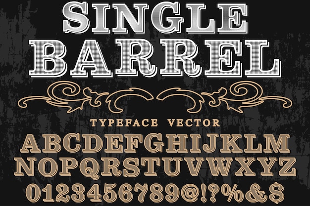 Typeface efeito de sombra tipografia design único barril