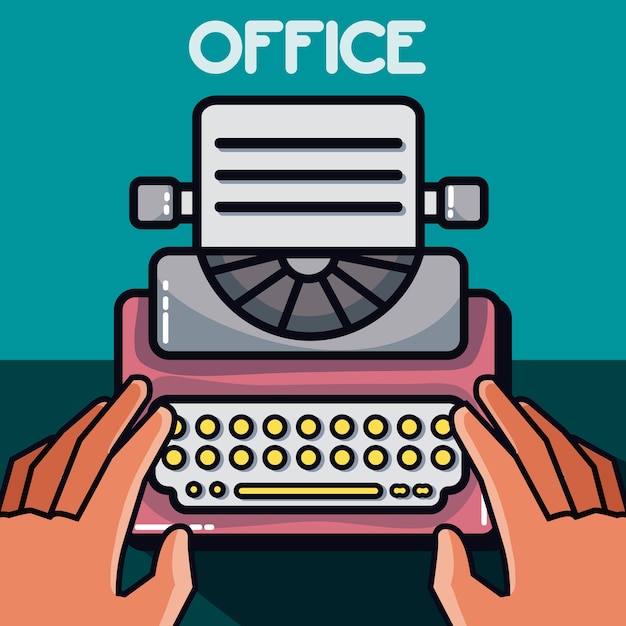 Vetor typewriter office element vector illustration design gráfico
