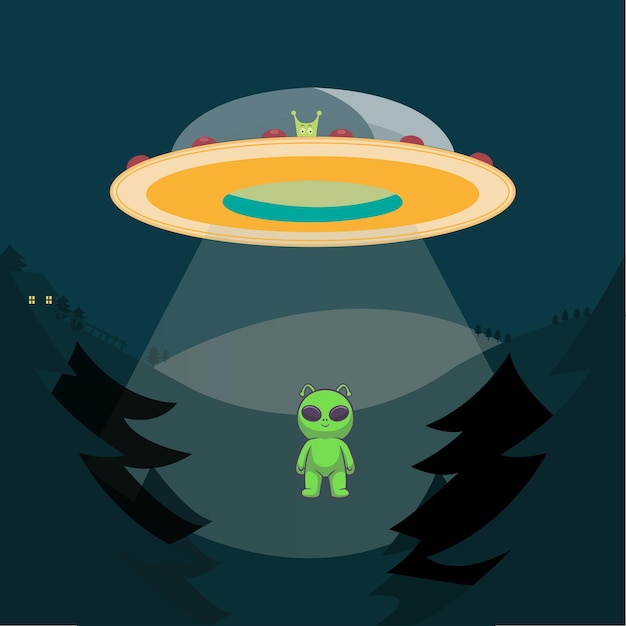 ufo colorido vetor livre