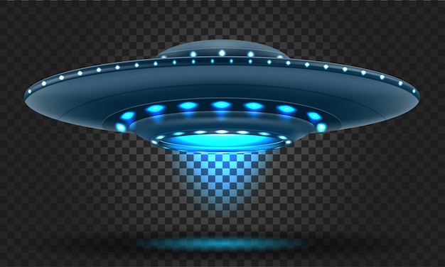 Vetor ufo espaço disco voador nave alienígena luminosa ilustração vetorial