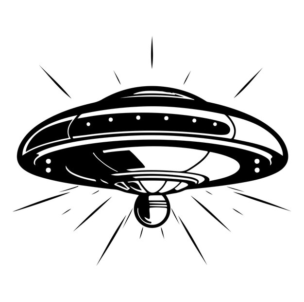 Ufo, vetorial, ilustração, objeto voador não identificado, nave cósmica, disco