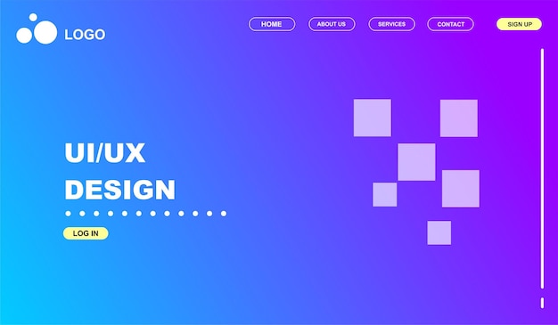 Vetor ui ux design minimalista cor gradiente moderna