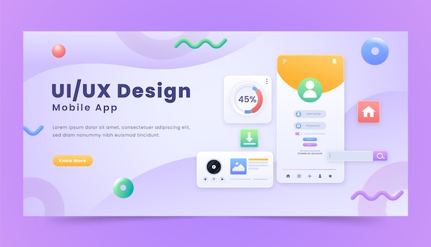 Vetor ui/ux  template design