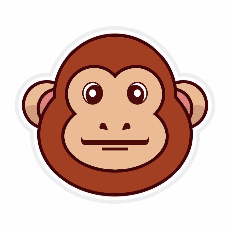 Vetor um adesivo de cara de macaco que diz cara de macaco.