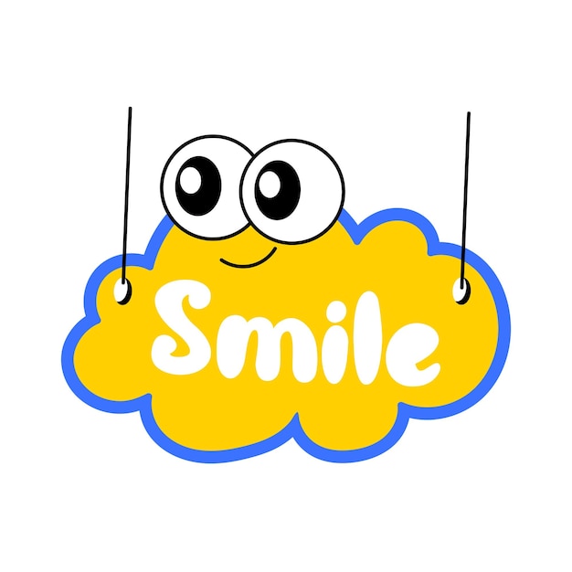 Um adesivo lindo de uma bandeira de sorriso pendurado.