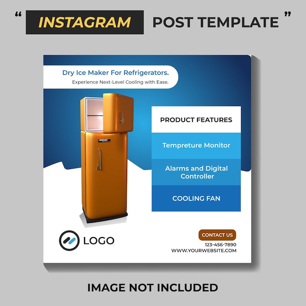 Vetor um anúncio para promoção de venda de mídia social posta ilustração exclusiva de modelo de geladeira