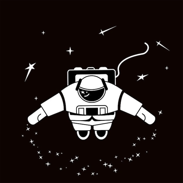Vetor um astronauta no espaço aberto