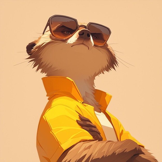 Vetor um ator de suricata ágil em estilo de desenho animado