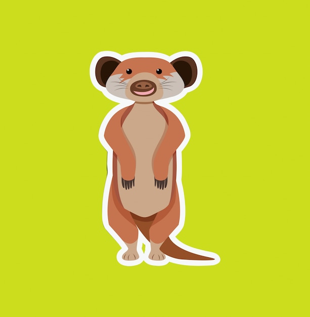 Um autocolante de personagem meerkat