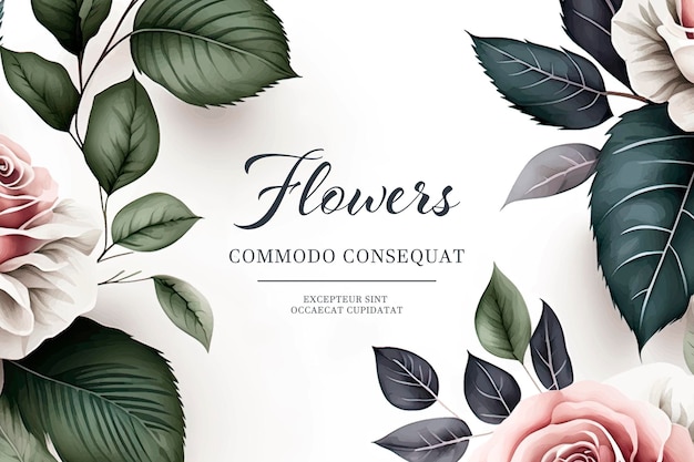 Vetor um banner floral com flores nele