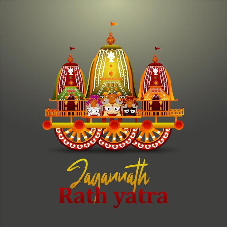 Um belo carro para um feliz Rath Yatra com o Senhor Jagannath Balabhadra e Subhadra