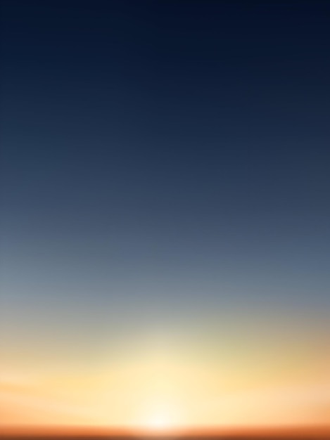 Um belo céu gradiente no pôr-do-sol com cores quentes e uma atmosfera calma