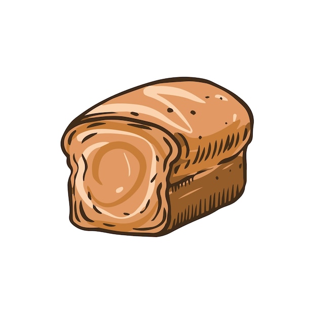 Um belo e recém-cozido pão ilustrado com um toque rústico e artesanal