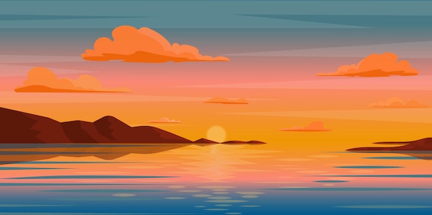 Um belo pôr do sol no rio