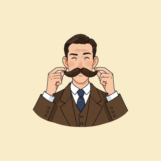 Um bigode de cavalheiro Uma ilustração antiga