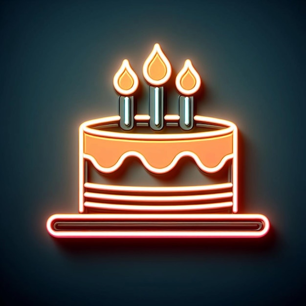 Vetor um bolo de aniversário com velas acesas