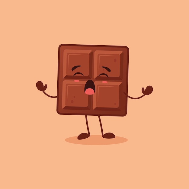 Um bonito personagem de chocolate a cantar e a desfrutar do dia.