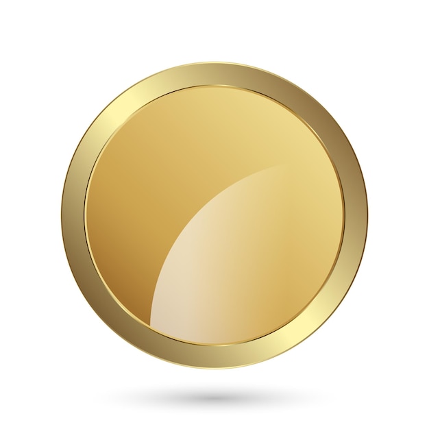 Um botão de forma de Círculo Dourado em botão de círculo vetorial premium luxuoso e elegante