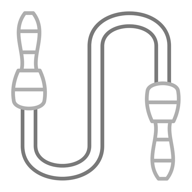 Vetor um cabo está ligado a um cabo que é cinza e tem um fundo branco