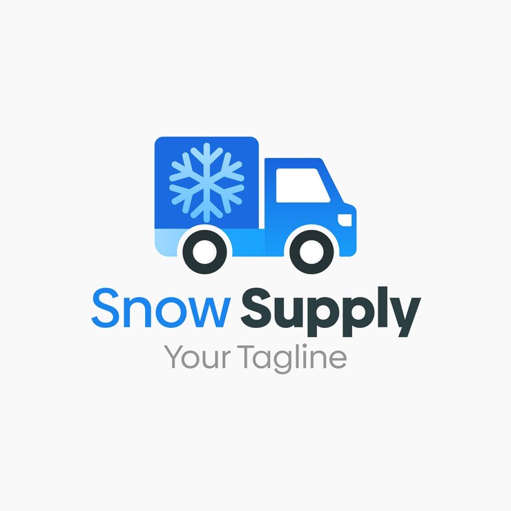 Vetor um camião azul que diz floco de neve