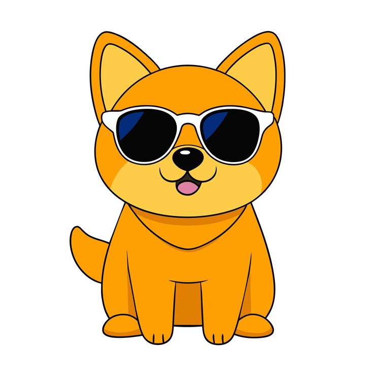 Vetor um cão bonito usando óculos de sol ilustração vetorial