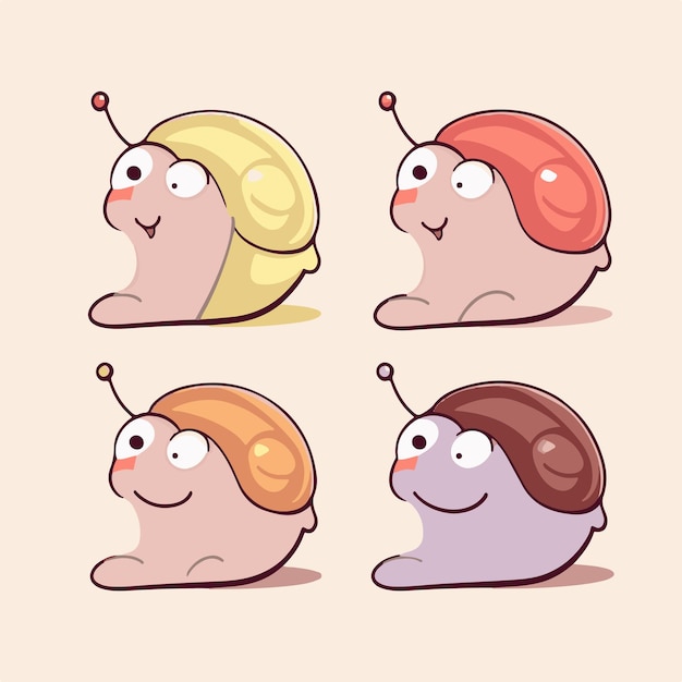 Um caracol de desenho animado com uma concha vermelha no rosto.