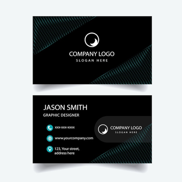 Um cartão de visita que diz o logotipo da empresa nele