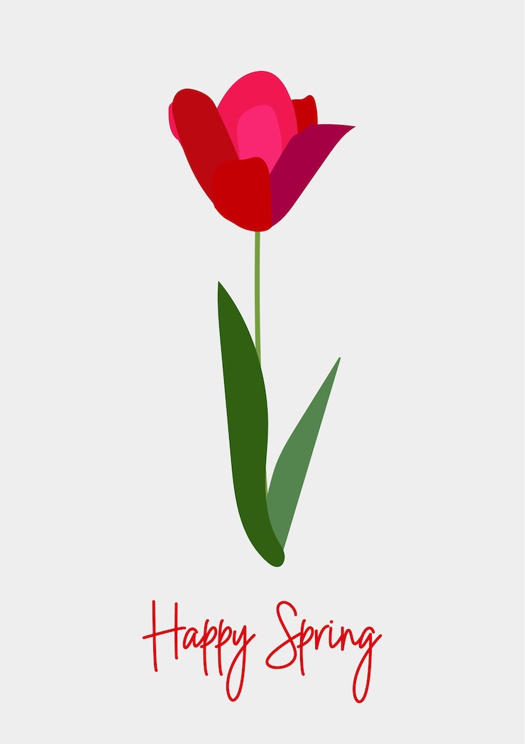Vetor um cartão postal tulp vermelho