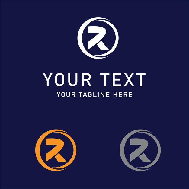 um cartaz azul com um círculo e um círculo com as palavras seu texto seu texto nele melhor R Logo Desig