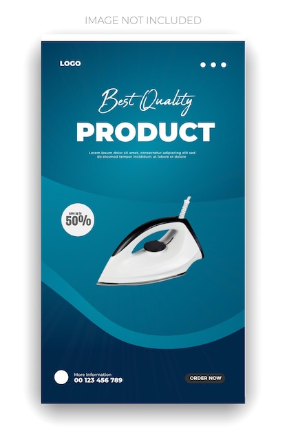 um cartaz azul com uma imagem de um produto que diz melhor produto
