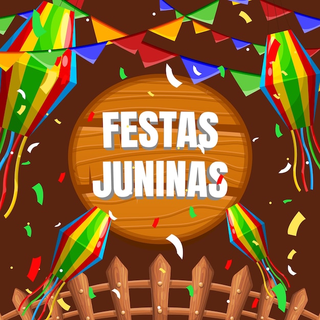 Um cartaz colorido para fundo de festas juninas