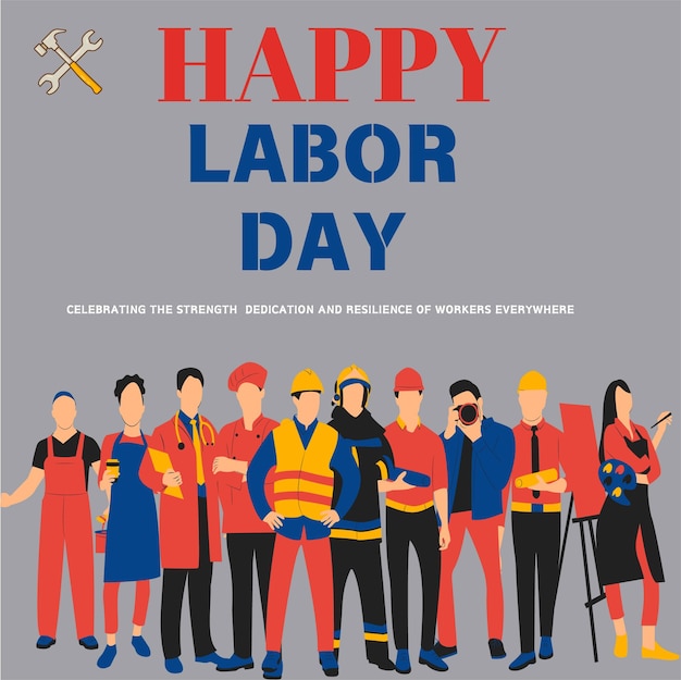 um cartaz de mídia social para o Dia do Trabalho