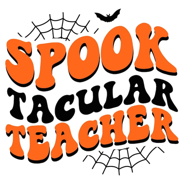 Vetor um cartaz de professor de halloween que diz professor spooktacular.