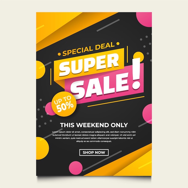 um cartaz de venda especial para super venda apenas apenas