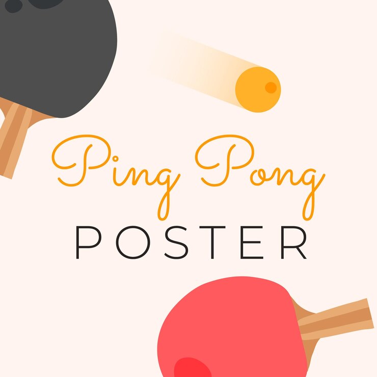 Vetor um cartaz do conceito de pingue-pongue para competição esportiva