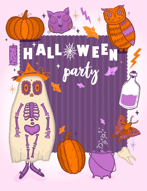 Um cartaz festivo para a festa de halloween. banner para um feriado.