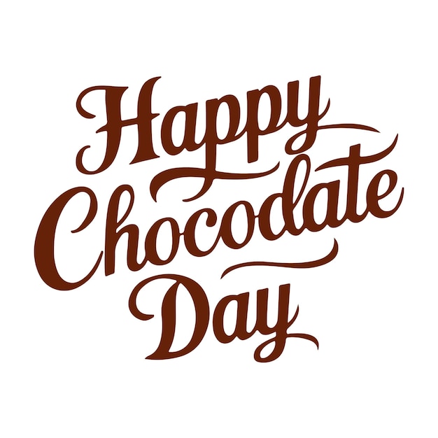 Um cartaz marrom e branco que diz feliz dia do chocolate