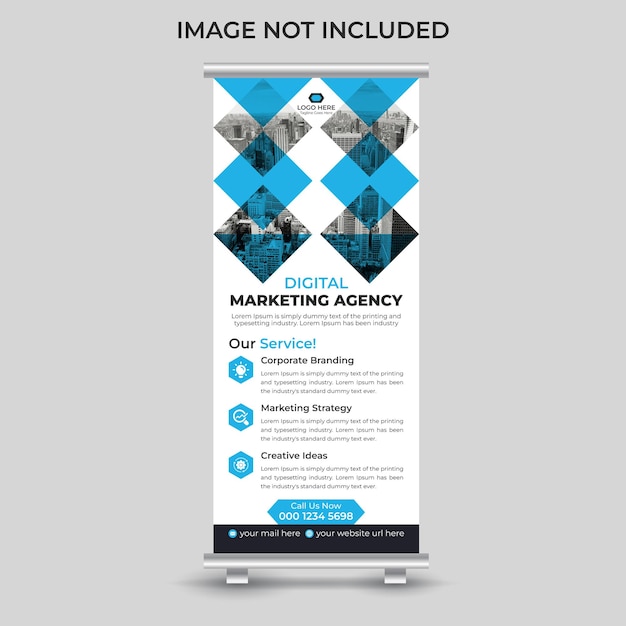 Vetor um cartaz para agência de marketing digital que está fora de serviços