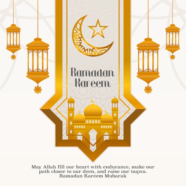 Um cartaz para ramadan kareem com um crescente e uma estrela nele.