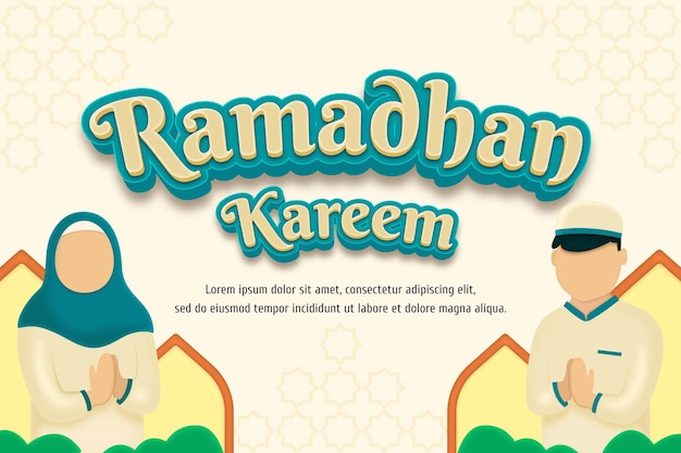 Um cartaz para ramadan kareem com um homem em uma bicicleta.