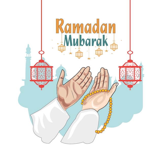 Um cartaz para Ramadan Murak com uma pessoa rezando e as palavras Ramadan Murak nele.