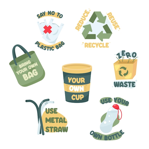 um cartaz para reciclar e reciclar com um saco verde que diz que os seus resíduos podem ser reciclados