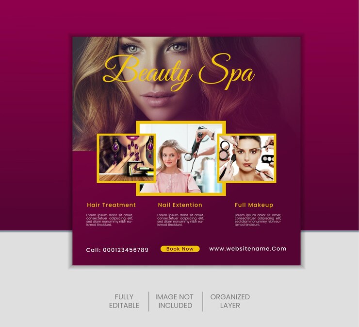 Vetor um cartaz para spa spa e spa com uma mulher na capa