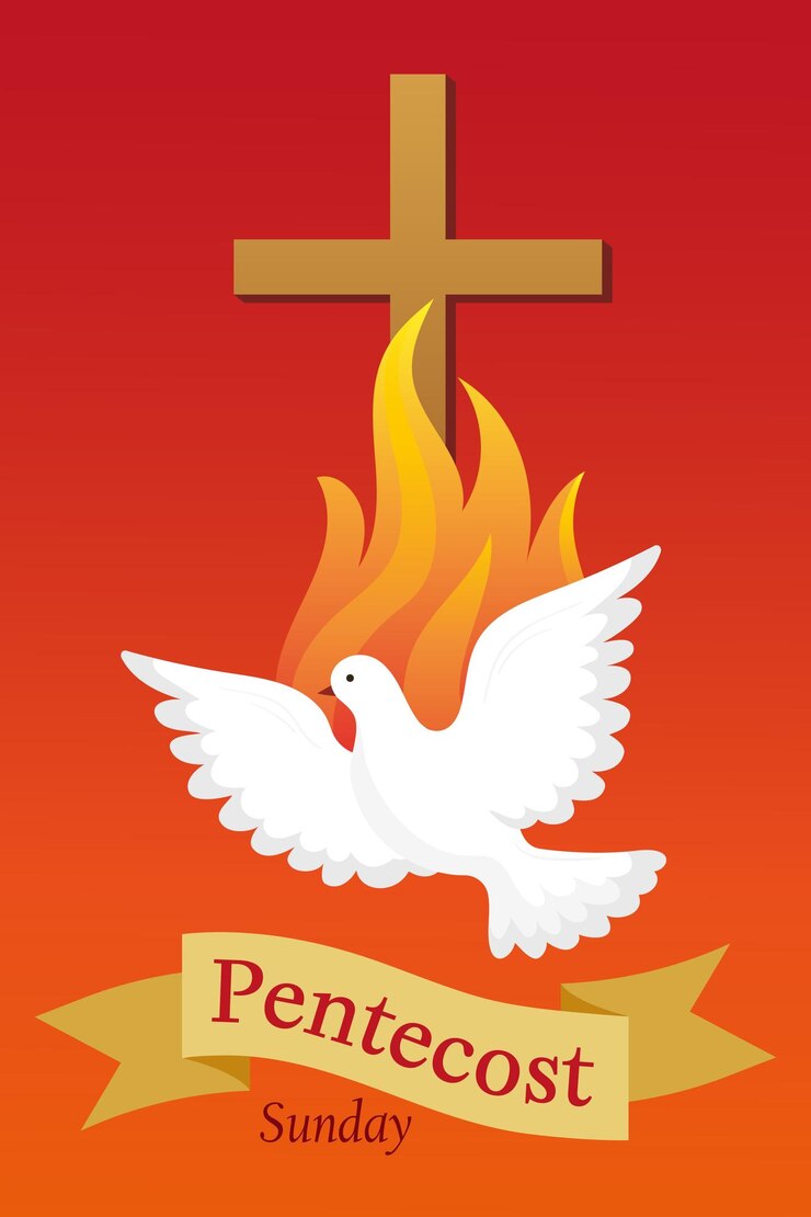 Vetor um cartaz para um símbolo religioso com uma pomba no meio