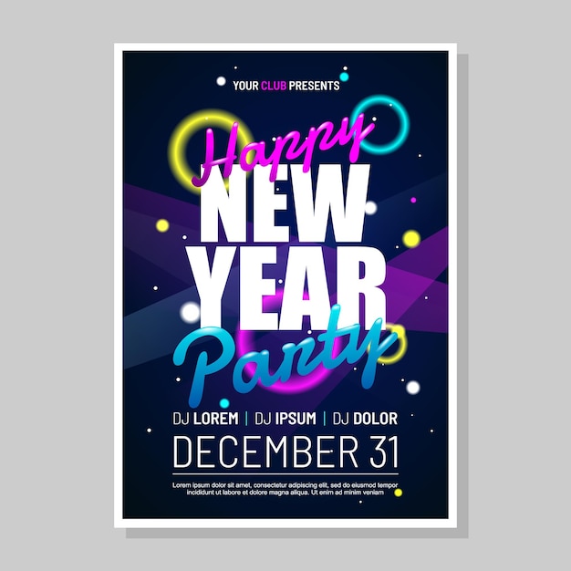 Um cartaz para uma festa de véspera de Ano Novo