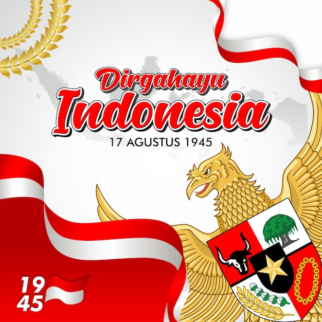 um cartaz que diz dirgahayu Indonésia e retrata uma águia