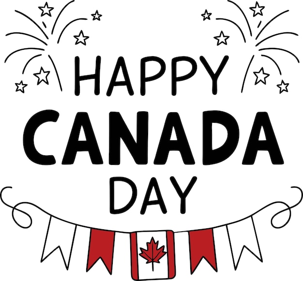 Um cartaz que diz " Feliz Dia do Canadá "