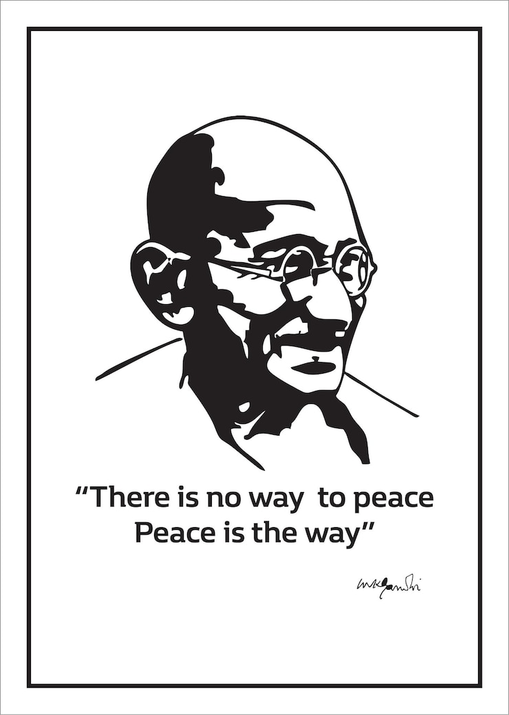 Vetor um cartaz que diz que não há caminho para a paz.